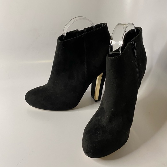 Call It Spring Black Suede Booties - Size 7 - Picture 1 of 6